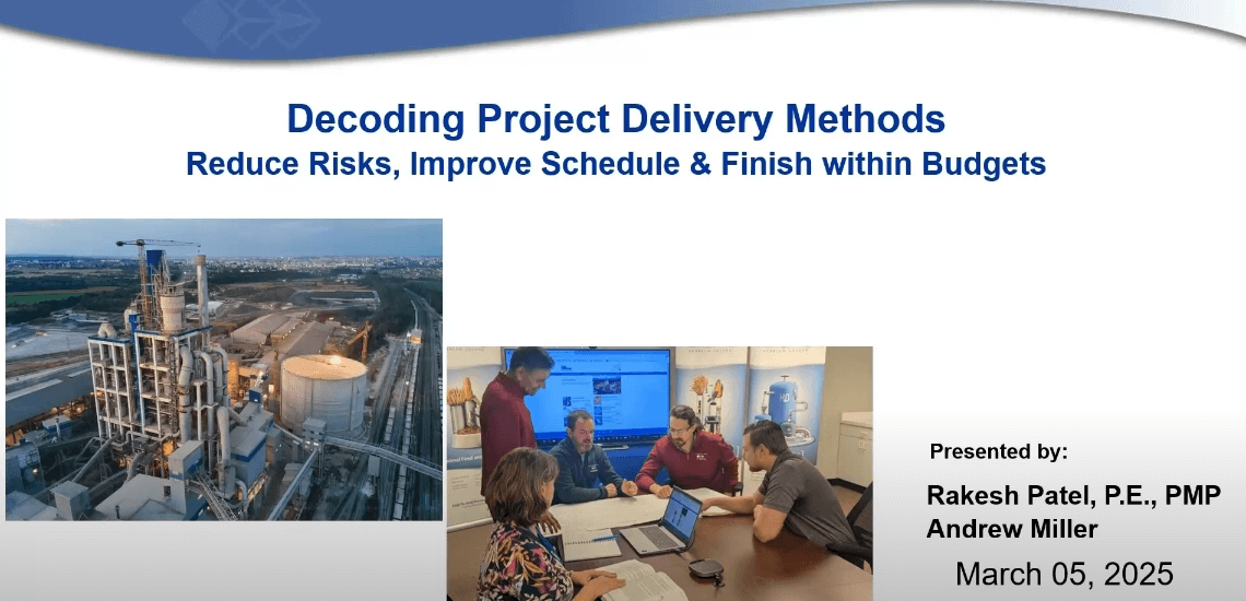 Title slide for ADF Engineering webinar titled: decoding project delivery methods